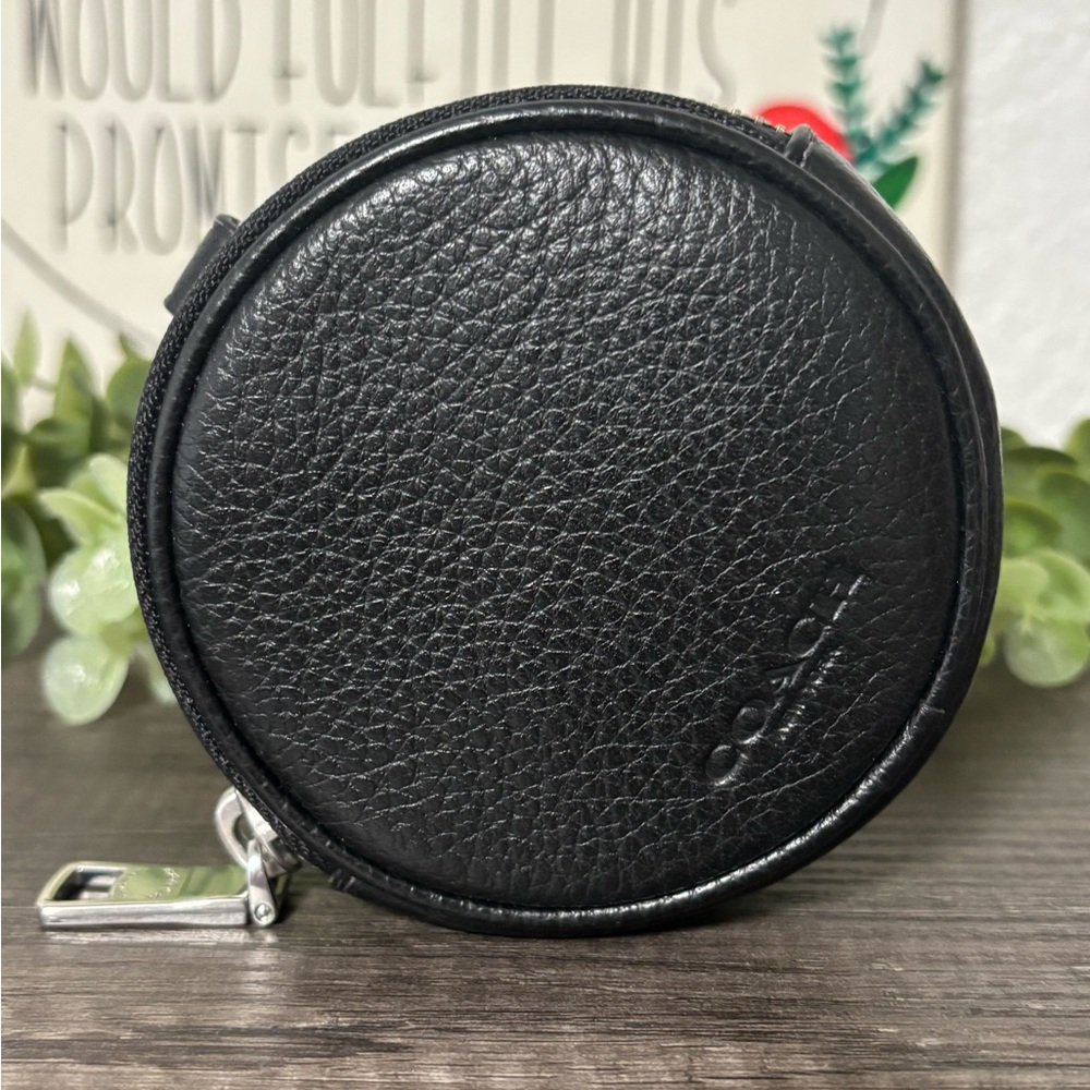 Coach Black Pebbled Leather Zipper Pouch